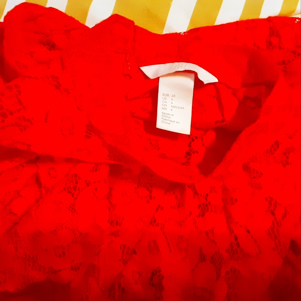 H&M red jumpsuit romper